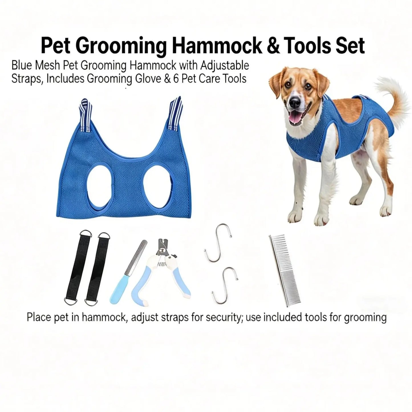 Dog Grooming Hammock Restraint Bag for Cats Small Medium Dogs, Upgraded Breathable Mesh Dog Sling Holder for Grooming, Nail Clipping, Trimming, Ear/Eye Care（Without a Fixed Base）#Petlovers