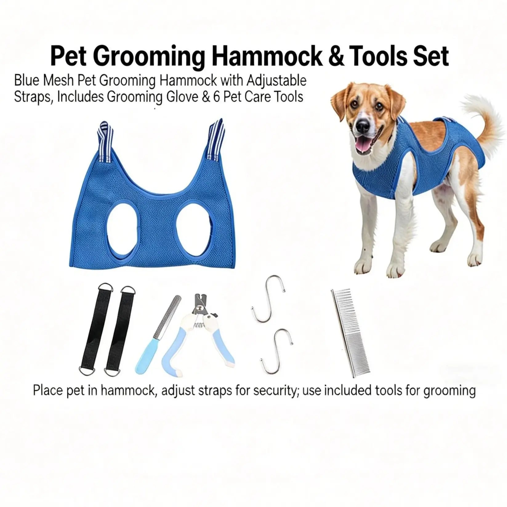 Dog Grooming Hammock Restraint Bag for Cats Small Medium Dogs, Upgraded Breathable Mesh Dog Sling Holder for Grooming, Nail Clipping, Trimming, Ear/Eye Care（Without a Fixed Base）#Petlovers