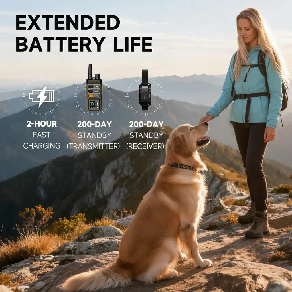 SOONCEJA Shock Collar - 5280FT Dog Training Collar with Remote, 2-Mode Stimulation, Constant Vibration, Tone, Night Light, Waterproof Rechargeble E Collar for Medium Large Dogs with Pocket Clip