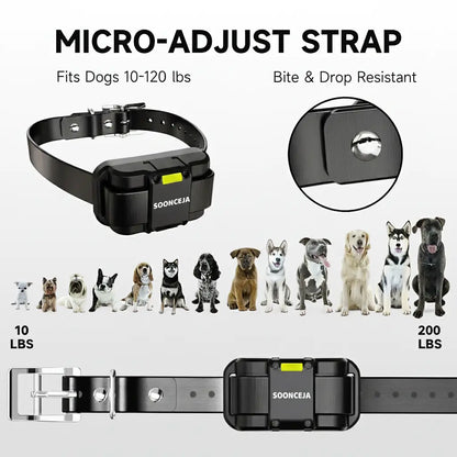 SOONCEJA Shock Collar - 5280FT Dog Training Collar with Remote, 2-Mode Stimulation, Constant Vibration, Tone, Night Light, Waterproof Rechargeble E Collar for Medium Large Dogs with Pocket Clip